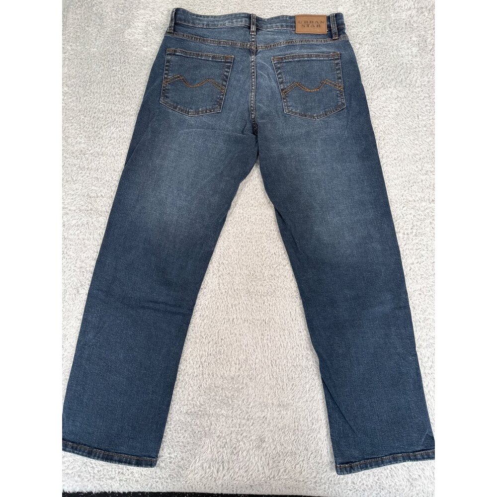 Urban Star Mens 34 Straight Leg Denim Jeans Dark Wash Outdoors Heavy Work - Picture 7 of 9